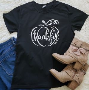 ***SOLD***Black Thankful Pumpkin T-Shirt Size M